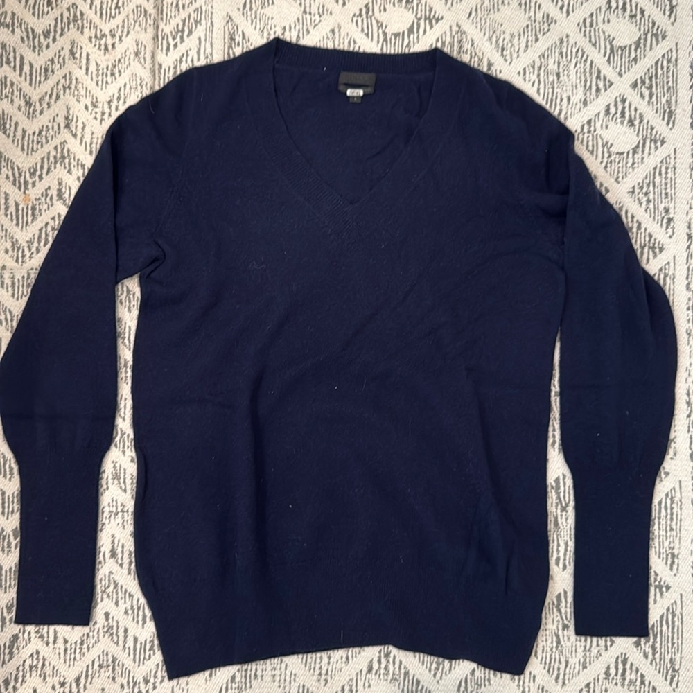 J Crew Navy V Neck